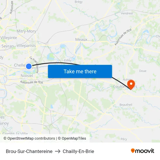 Brou-Sur-Chantereine to Chailly-En-Brie map