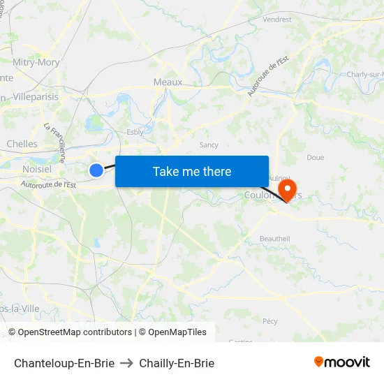 Chanteloup-En-Brie to Chailly-En-Brie map