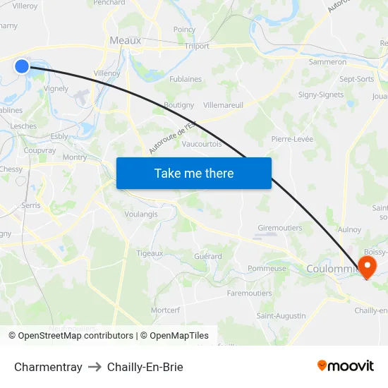 Charmentray to Chailly-En-Brie map
