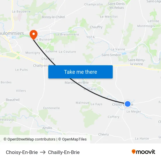 Choisy-En-Brie to Chailly-En-Brie map