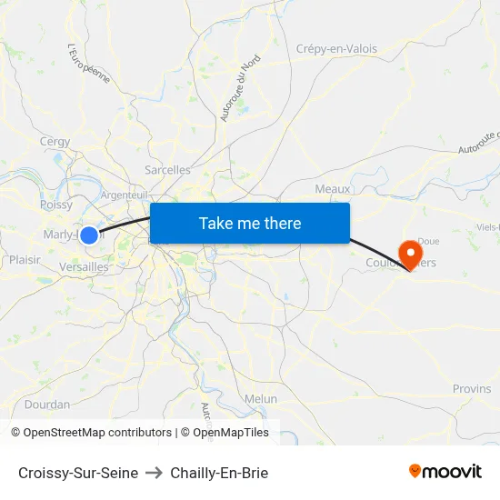 Croissy-Sur-Seine to Chailly-En-Brie map