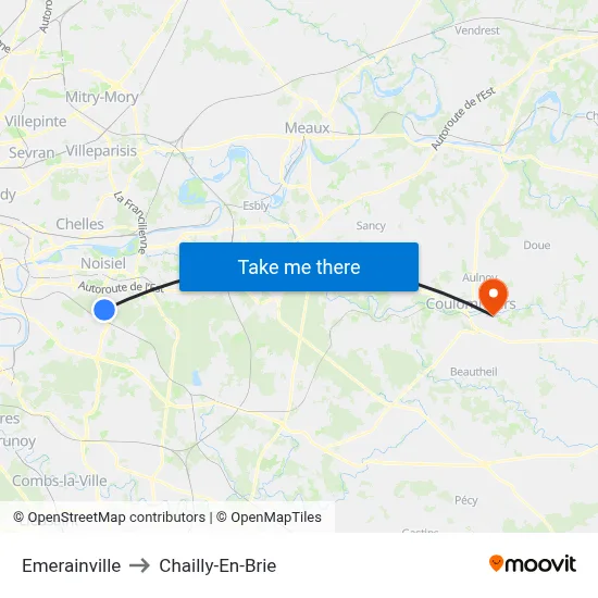 Emerainville to Chailly-En-Brie map