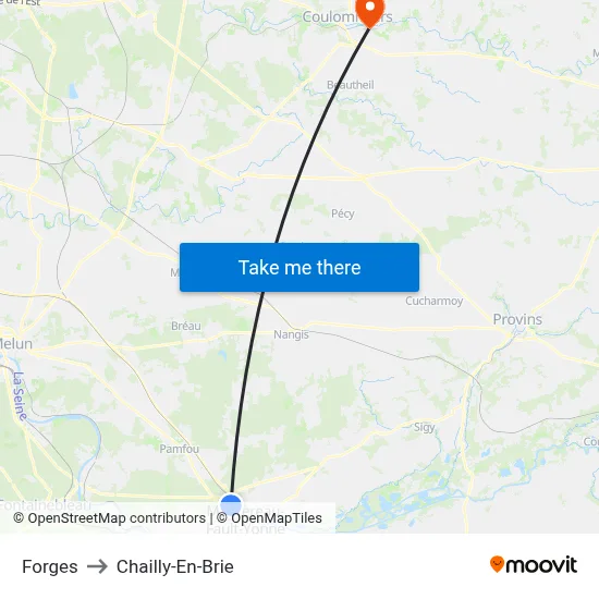 Forges to Chailly-En-Brie map