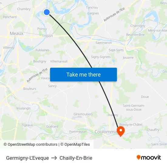 Germigny-L'Eveque to Chailly-En-Brie map
