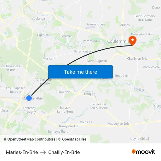 Marles-En-Brie to Chailly-En-Brie map