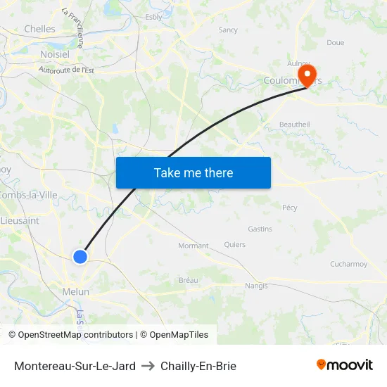 Montereau-Sur-Le-Jard to Chailly-En-Brie map