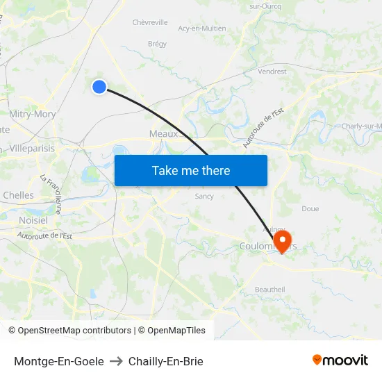 Montge-En-Goele to Chailly-En-Brie map