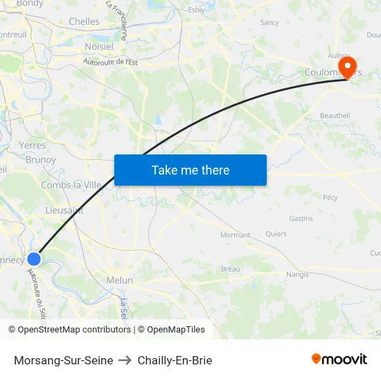 Morsang-Sur-Seine to Chailly-En-Brie map