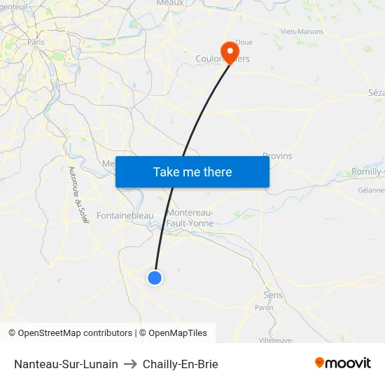 Nanteau-Sur-Lunain to Chailly-En-Brie map
