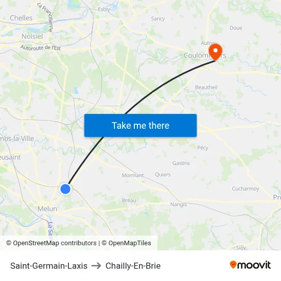 Saint-Germain-Laxis to Chailly-En-Brie map