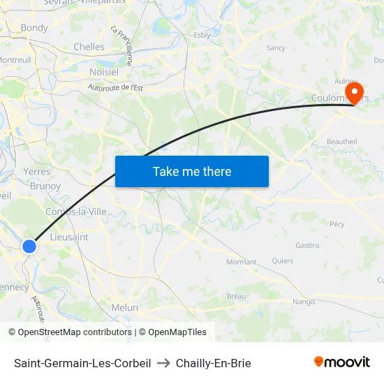 Saint-Germain-Les-Corbeil to Chailly-En-Brie map
