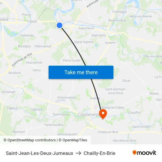 Saint-Jean-Les-Deux-Jumeaux to Chailly-En-Brie map