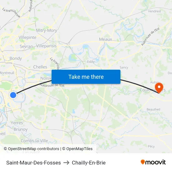Saint-Maur-Des-Fosses to Chailly-En-Brie map