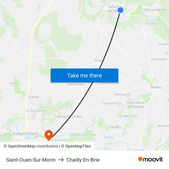 Saint-Ouen-Sur-Morin to Chailly-En-Brie map
