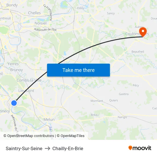 Saintry-Sur-Seine to Chailly-En-Brie map