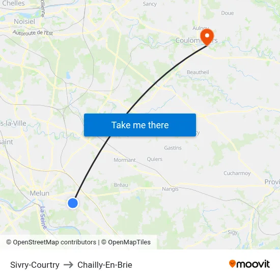 Sivry-Courtry to Chailly-En-Brie map