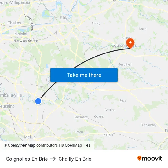 Soignolles-En-Brie to Chailly-En-Brie map