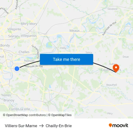 Villiers-Sur-Marne to Chailly-En-Brie map