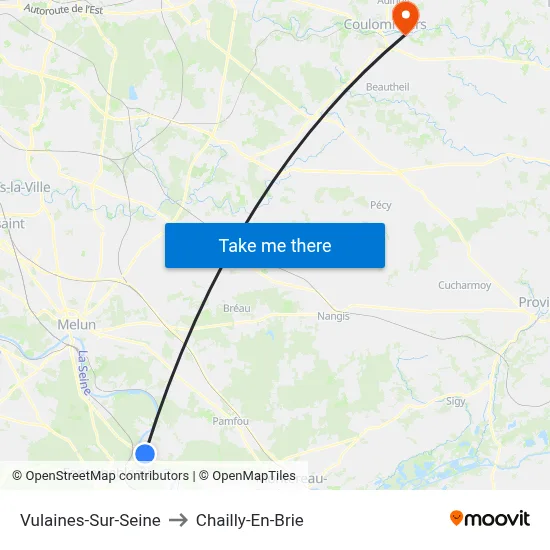 Vulaines-Sur-Seine to Chailly-En-Brie map