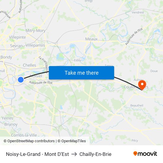 Noisy-Le-Grand - Mont D'Est to Chailly-En-Brie map
