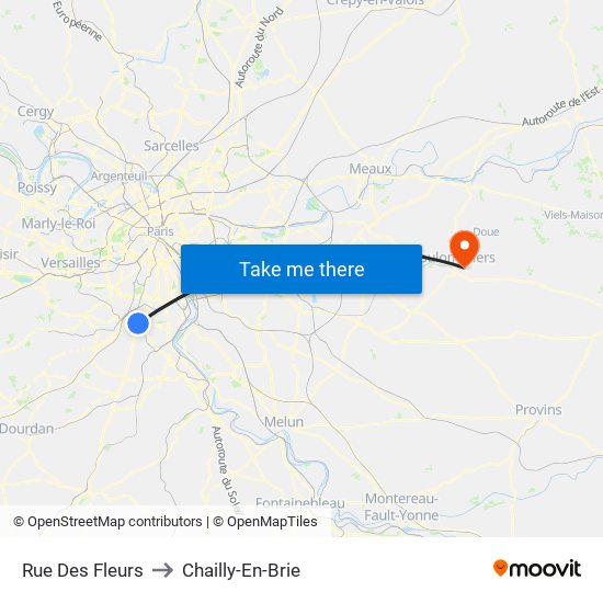 Rue Des Fleurs to Chailly-En-Brie map