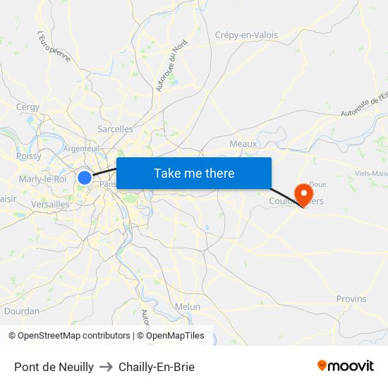 Pont de Neuilly to Chailly-En-Brie map