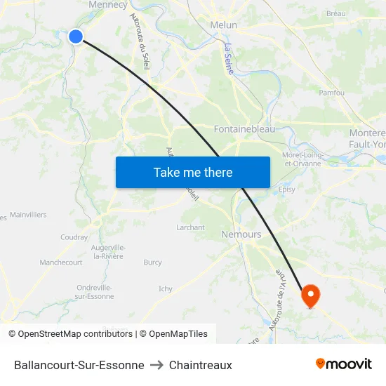 Ballancourt-Sur-Essonne to Chaintreaux map