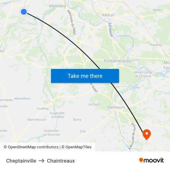 Cheptainville to Chaintreaux map