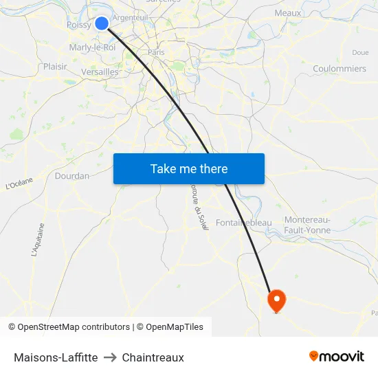 Maisons-Laffitte to Chaintreaux map