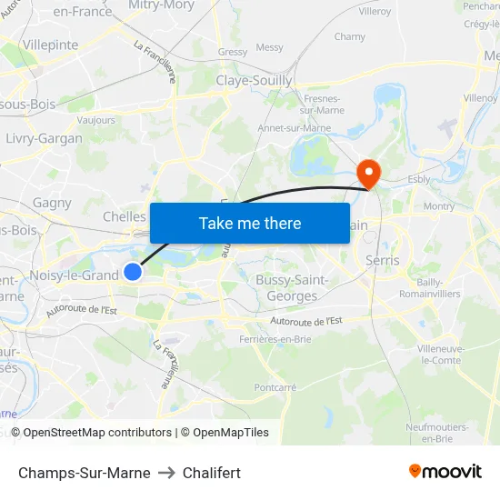 Champs-Sur-Marne to Chalifert map