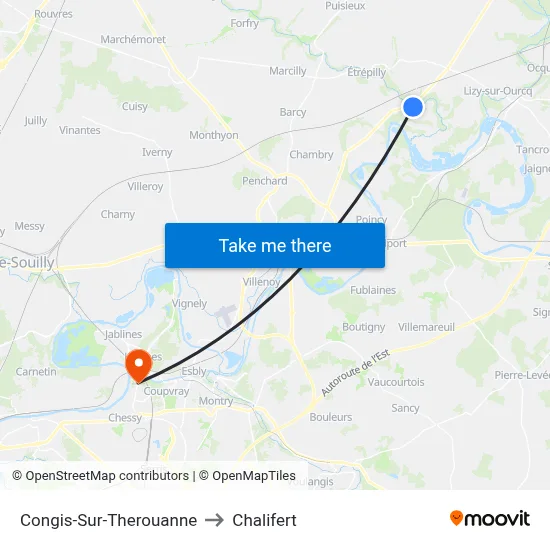 Congis-Sur-Therouanne to Chalifert map