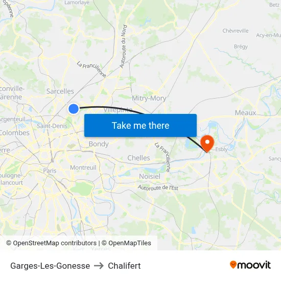 Garges-Les-Gonesse to Chalifert map