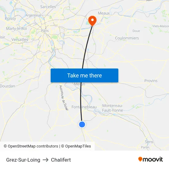 Grez-Sur-Loing to Chalifert map