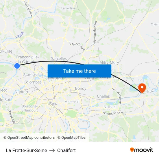 La Frette-Sur-Seine to Chalifert map
