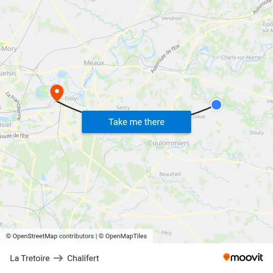 La Tretoire to Chalifert map