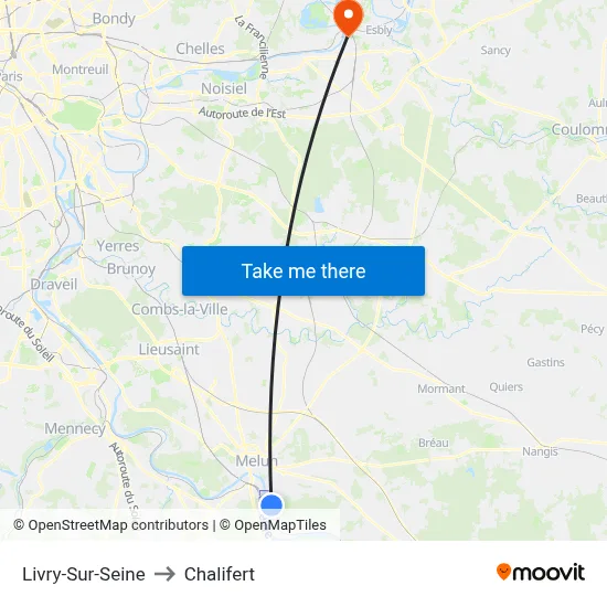 Livry-Sur-Seine to Chalifert map