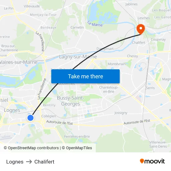 Lognes to Chalifert map