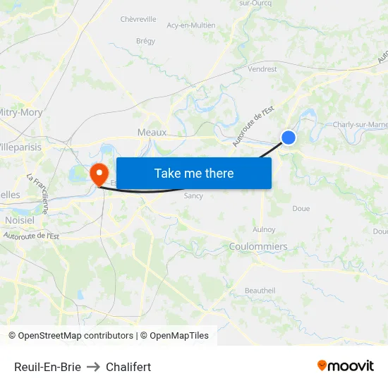 Reuil-En-Brie to Chalifert map