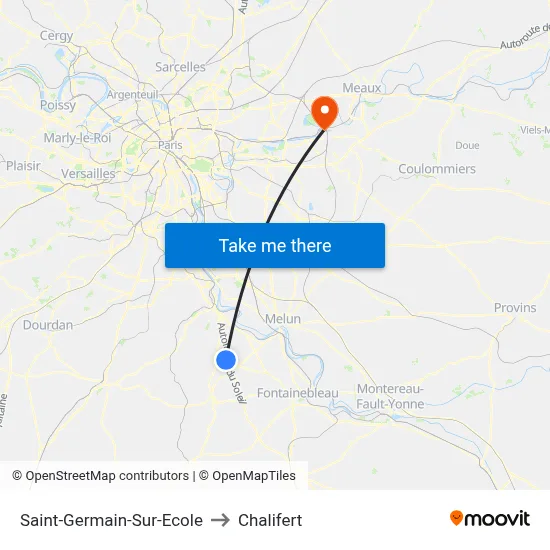 Saint-Germain-Sur-Ecole to Chalifert map