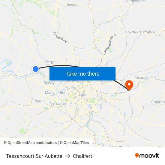 Tessancourt-Sur-Aubette to Chalifert map