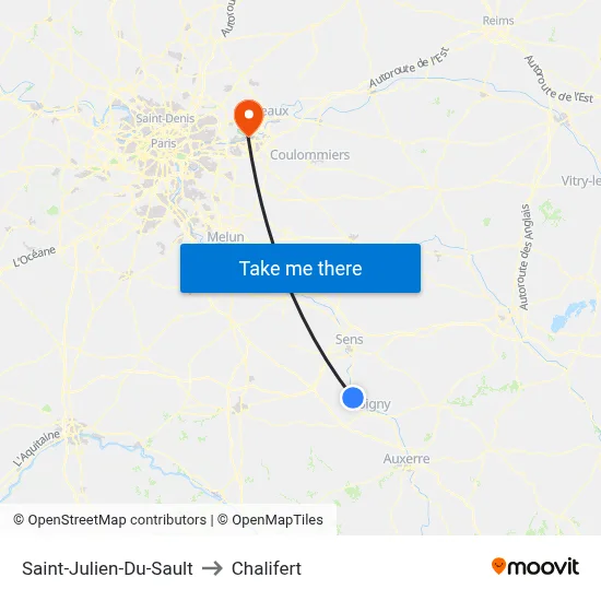 Saint-Julien-Du-Sault to Chalifert map