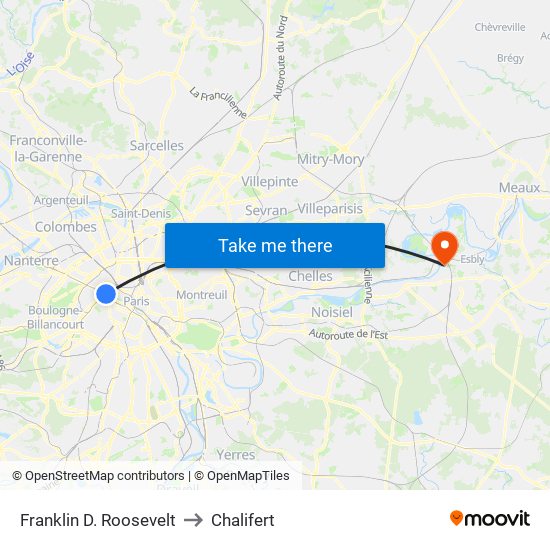 Franklin D. Roosevelt to Chalifert map