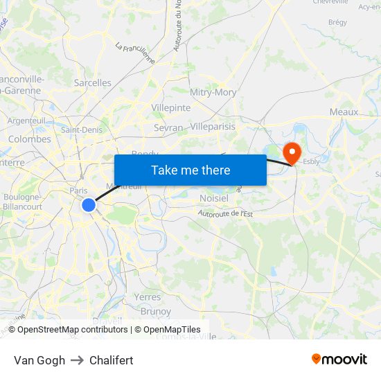 Van Gogh to Chalifert map