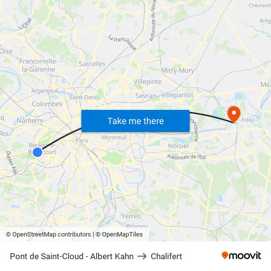 Pont de Saint-Cloud - Albert Kahn to Chalifert map