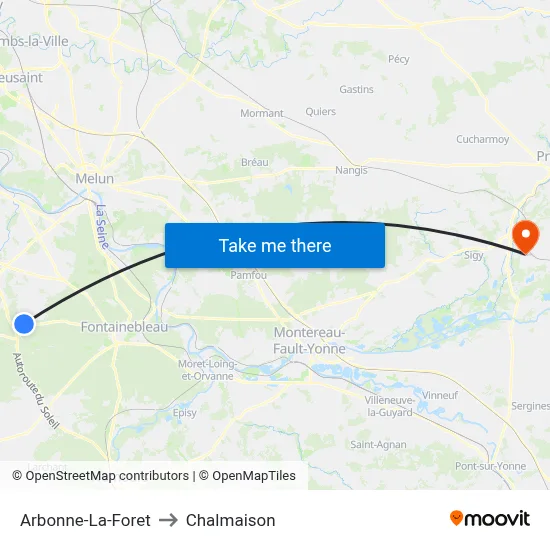 Arbonne-La-Foret to Chalmaison map