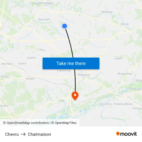 Chevru to Chalmaison map