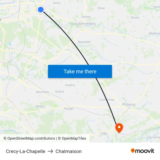 Crecy-La-Chapelle to Chalmaison map