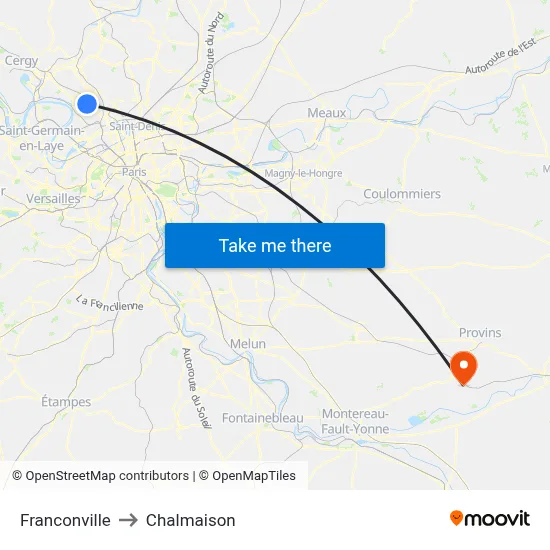 Franconville to Chalmaison map