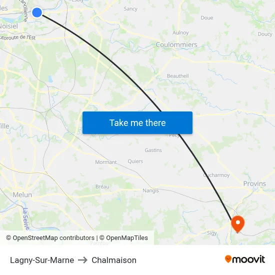 Lagny-Sur-Marne to Chalmaison map