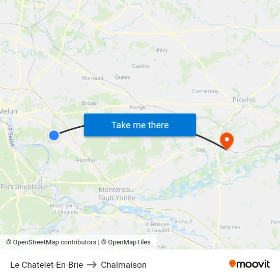 Le Chatelet-En-Brie to Chalmaison map